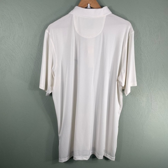 F & G Tech Golf White Polo Performance Short Sleeve Outdoor Men Shirt Size XL - Picture 8 of 8